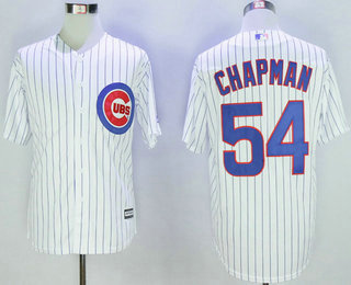 Men's Chicago Cubs #54 Aroldis Chapman White Home 2015 MLB Cool Base Jersey