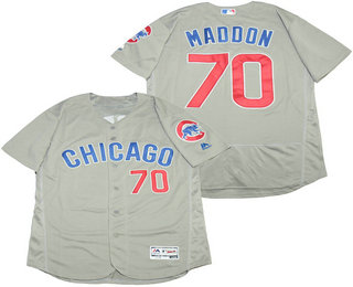 Men's Chicago Cubs #70 Joe Maddon Gray Road 2016 Flexbase Baseball Jersey