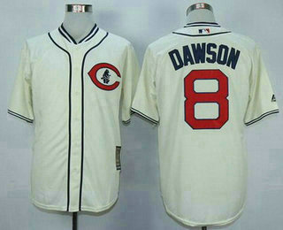 Men's Chicago Cubs #8 Andre Dawson Retired Cream 1929 Majestic Cooperstown Collection Throwback Jersey