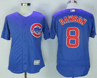 Men's Chicago Cubs #8 Andre Dawson Retired White Stitched MLB Majestic Cool Base Jersey