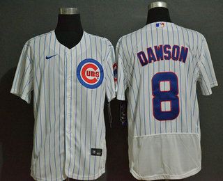 Men's Chicago Cubs #8 Andre Dawson White Home Stitched MLB Flex Base Nike Jersey