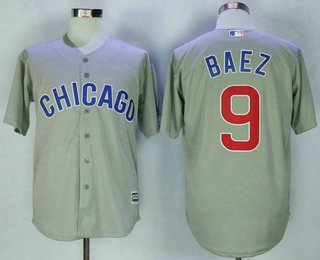 Men's Chicago Cubs #9 Javier Baez Grey New Cool Base Stitched MLB Jersey