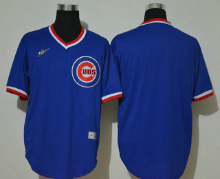 Men's Chicago Cubs Blank Blue Throwback Cooperstown Stitched MLB Cool Base Nike Jersey