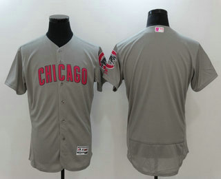 Men's Chicago Cubs Blank Gray with Pink Mother's Day Stitched MLB Majestic Flex Base Jersey