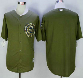 Men's Chicago Cubs Blank Green Camo New Cool Base Jersey