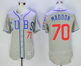 Men's Chicago Cubs Coach #70 Joe Maddon Gray Cubs 2016 Flexbase Majestic Baseball Jersey