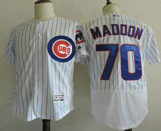 Men's Chicago Cubs Coach #70 Joe Maddon White Home 2016 Flexbase Majestic Baseball Jersey