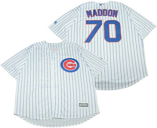 Men's Chicago Cubs Coach #70 Joe Maddon White Home Cool Base Baseball Jersey