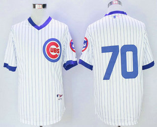 Men's Chicago Cubs Coach #70 Joe Maddon White Pullover 1988 Majestic Baseball Jersey