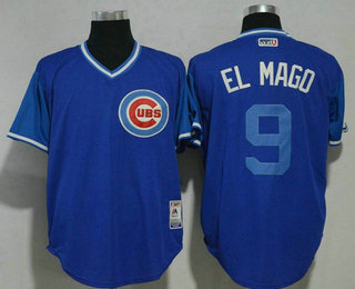 Men's Chicago Cubs Javier Baez #9 El Mago Majestic Royal 2017 Little League World Series Players Weekend Stitched Nickname Jersey