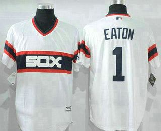 Men's Chicago White Sox #1 Adam Eaton White Pullover Stitched MLB Majestic Cool Base Jersey