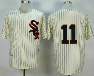 Men's Chicago White Sox #11 Luis Aparicio 1959 Cream Mitchell & Ness Throwback Jersey