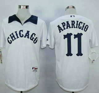 Men's Chicago White Sox #11 Luis Aparicio White 1976 Turn Back The Clock Jersey