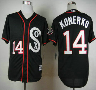 Men's Chicago White Sox #14 Paul Konerko 2015 Black Jersey