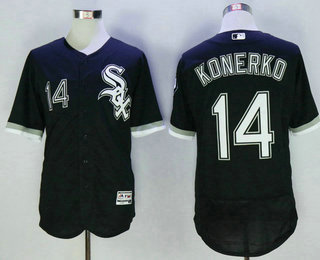 Men's Chicago White Sox #14 Paul Konerko Black 2016 Flexbase Majestic Baseball Jersey