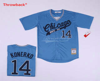 Men's Chicago White Sox #14 Paul Konerko Blue Mitchell & Ness Throwback Jersey