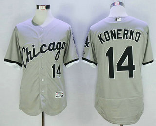 Men's Chicago White Sox #14 Paul Konerko Retired Gray 2016 Flexbase Majestic Baseball Jersey