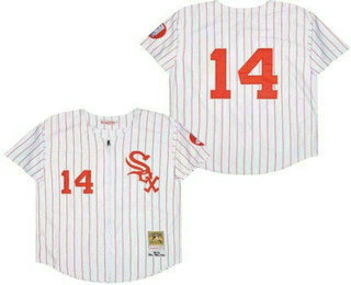 Men's Chicago White Sox #14 Paul Konerko White Red 1972 Zipper Throwback Jersey