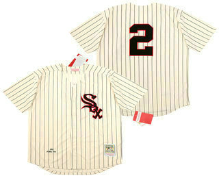 Men's Chicago White Sox #2 Nellie Fox 1959 Cream Mitchell & Ness Throwback Jersey