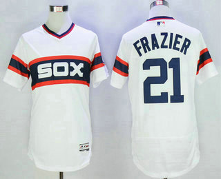 Men's Chicago White Sox #21 Todd Frazier White Pullover 2016 Flexbase Majestic Baseball Jersey