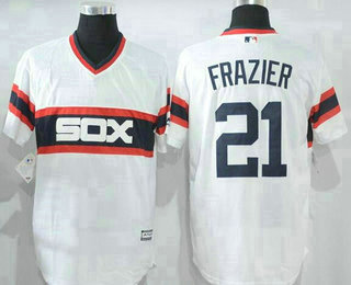 Men's Chicago White Sox #21 Todd Frazier White Pullover Stitched MLB Majestic Cool Base Jersey