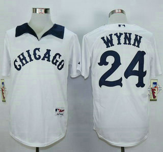 Men's Chicago White Sox #24 Early Wynn White 1976 Turn Back The Clock Jersey