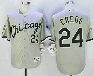 Men's Chicago White Sox #24 Joe Crede Gray 2015 World Serise Patch Baseball Jersey