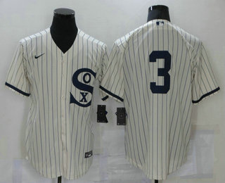 Men's Chicago White Sox #3 Harold Baines 2021 Cream Field of Dreams Cool Base Stitched Nike Jersey