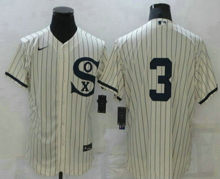 Men's Chicago White Sox #3 Harold Baines 2021 Cream Navy Field of Dreams Flex Base Stitched Jersey