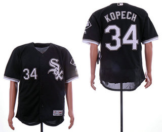 Men's Chicago White Sox #34 Michael Kopech Black Stitched MLB Flex Base Jersey