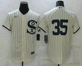 Men's Chicago White Sox #35 Frank Thomas 2021 Cream Navy Field of Dreams Flex Base Stitched Jersey