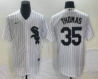 Men's Chicago White Sox #35 Frank Thomas Black Cool Base Stitched Jersey