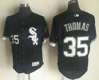 Men's Chicago White Sox #35 Frank Thomas Retired Black 2016 Flexbase Majestic Baseball Jersey