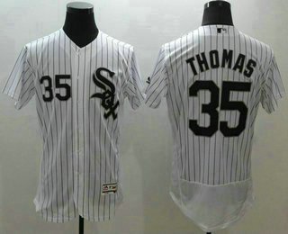 Men's Chicago White Sox #35 Frank Thomas White(Black Strip) Flexbase 2016 MLB Player Jersey