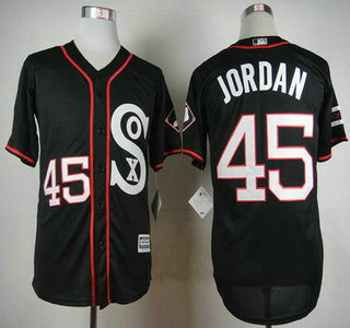 Men's Chicago White Sox #45 Michael Jordan 2015 Black Jersey