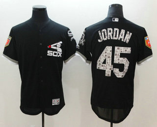 Men's Chicago White Sox #45 Michael Jordan Black 2018 Spring Training Stitched MLB Flex Base Jersey