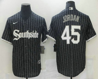 Men's Chicago White Sox #45 Michael Jordan Black 2021 City Connect Stitched MLB Cool Base Nike Jersey