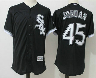 Men's Chicago White Sox #45 Michael Jordan Retired Black Stitched MLB Majestic Cool Base Jersey