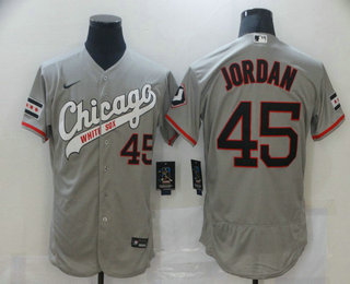 Men's Chicago White Sox #45 Michael Jordan Retired Grey Retro 2016 Flexbase Nike Jersey