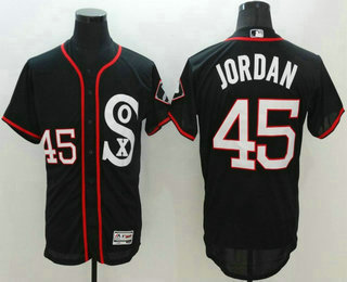 Men's Chicago White Sox #45 Michael Jordan Retired Retired Black Retro 2016 Flexbase Majestic Baseball Jersey