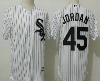 Men's Chicago White Sox #45 Michael Jordan Retired White Home Stitched MLB Majestic Cool Base Jersey