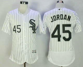 Men's Chicago White Sox #45 Michael Jordan Retired White Home Stitched MLB Majestic Flex Base Jersey