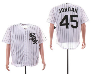 Men's Chicago White Sox #45 Michael Jordan White Home Stitched MLB Cool Base Jersey