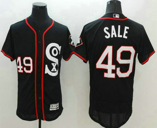 Men's Chicago White Sox #49 Chris Sale Black Retro 2016 Flexbase Majestic Baseball Jersey