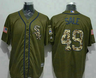 Men's Chicago White Sox #49 Chris Sale Green Salute to Service Jersey