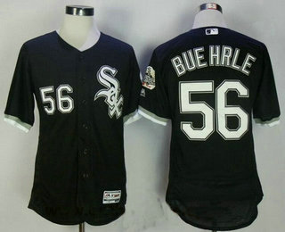 Men's Chicago White Sox #56 Mark Buehrle Retired Black Stitched MLB Majestic Flex Base Jersey with 2005 World Series Patch