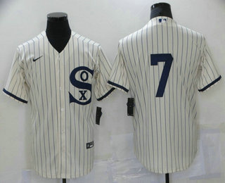 Men's Chicago White Sox #7 Tim Anderson 2021 Cream Field of Dreams Cool Base Stitched Nike Jersey