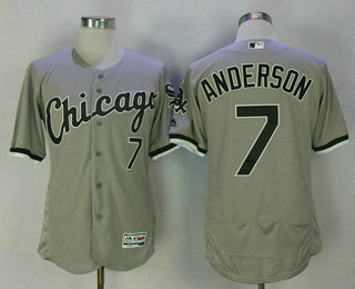 Men's Chicago White Sox #7 Tim Anderson Gray Road Stitched MLB Majestic Flex Base Jersey