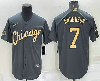 Men's Chicago White Sox #7 Tim Anderson Grey 2022 All Star Stitched Cool Base Nike Jersey