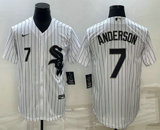 Men's Chicago White Sox #7 Tim Anderson White Cool Base Stitched Jersey